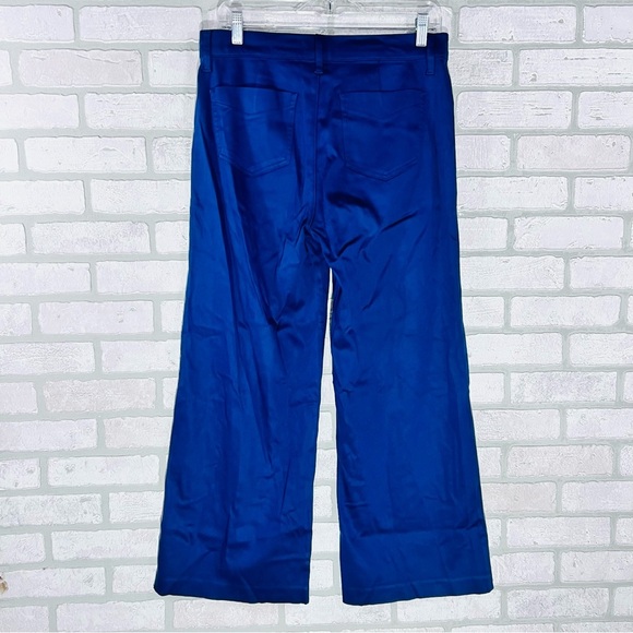 Evereve Beth High Rise Wide Leg Pants in Peacock Blue Size 29 - Picture 7 of 10